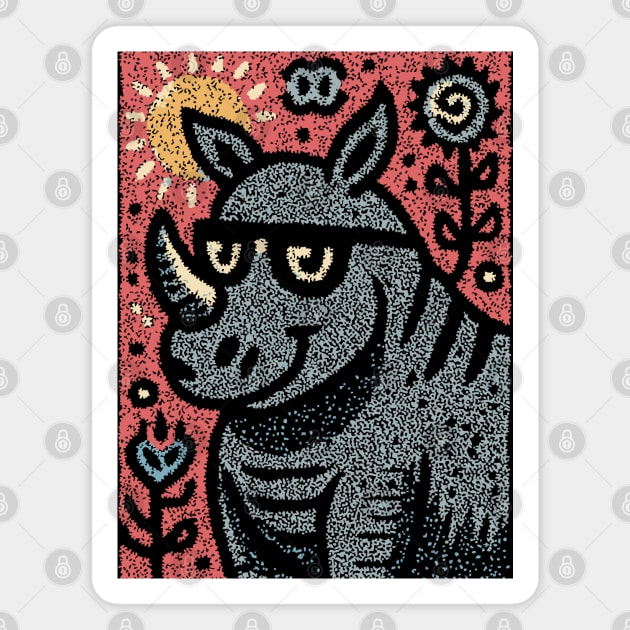 Pop Art Rhino | The Urban Safari Graphic Magnet by TuncGK